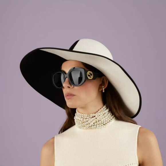 ? Gucci GG1308S 001 Sunglasses Black Grey Round Women main image 5